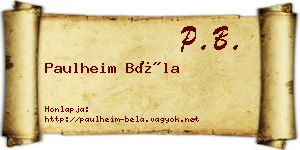 Paulheim Béla névjegykártya
