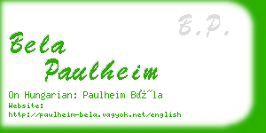 bela paulheim business card